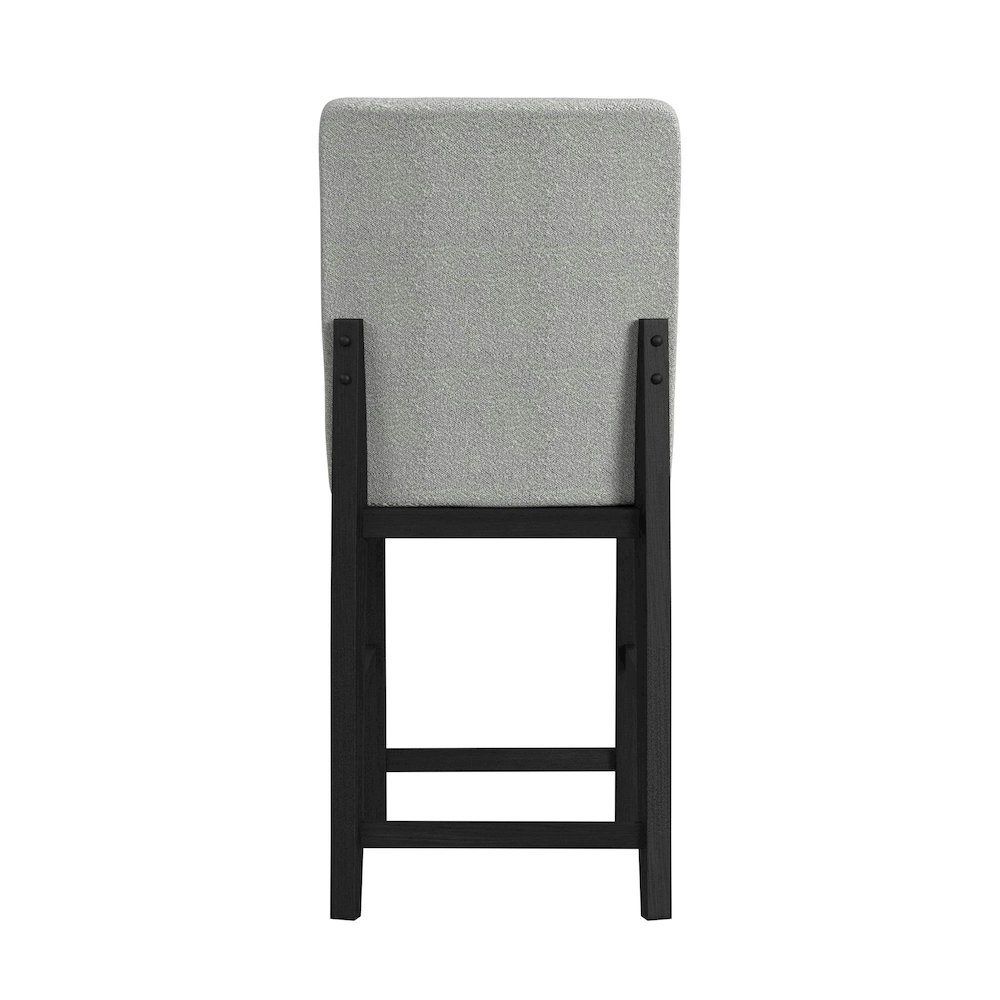 Canal Square Back Barstool with Grey Fabric in Black. Picture 4