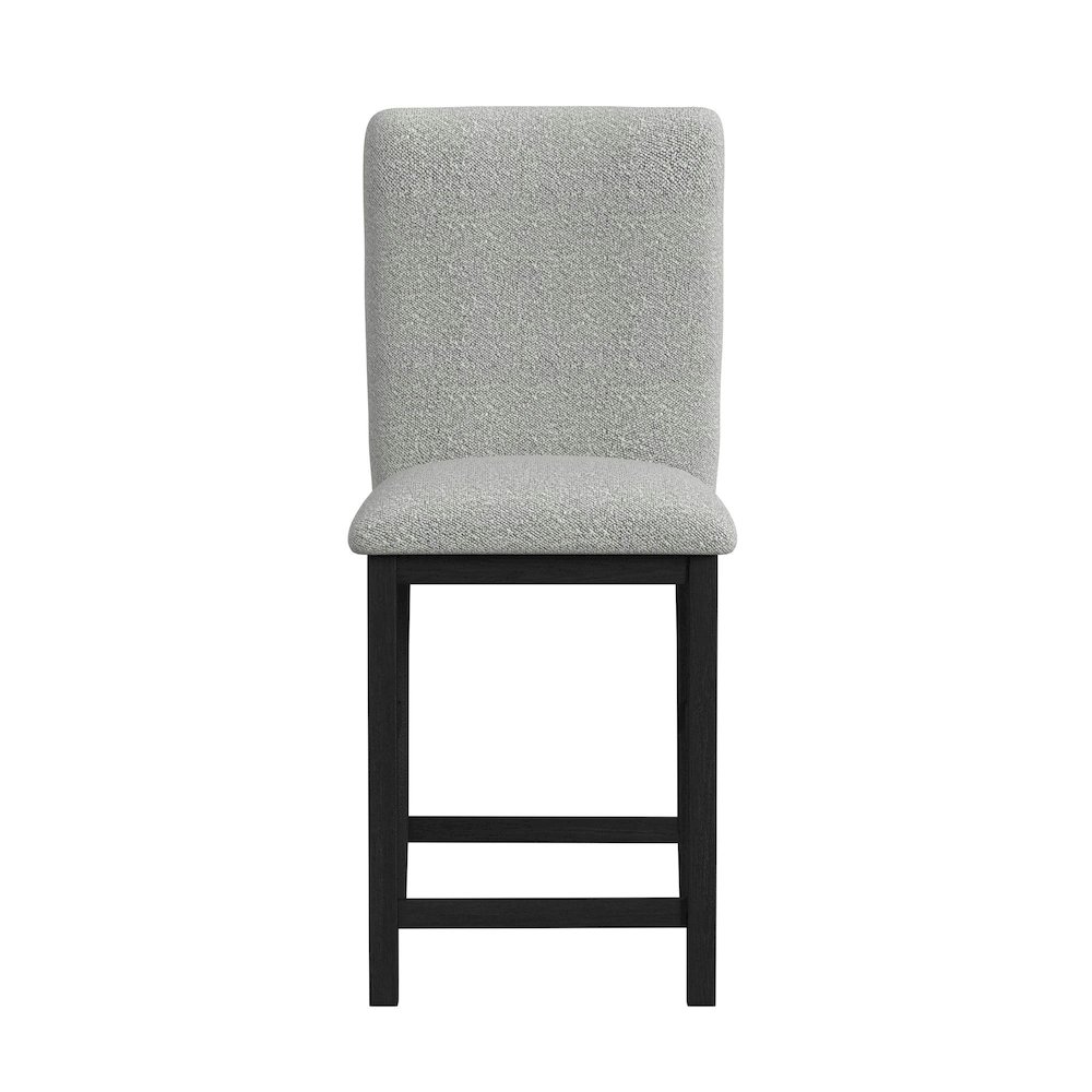 Canal Square Back Barstool with Grey Fabric in Black. Picture 3