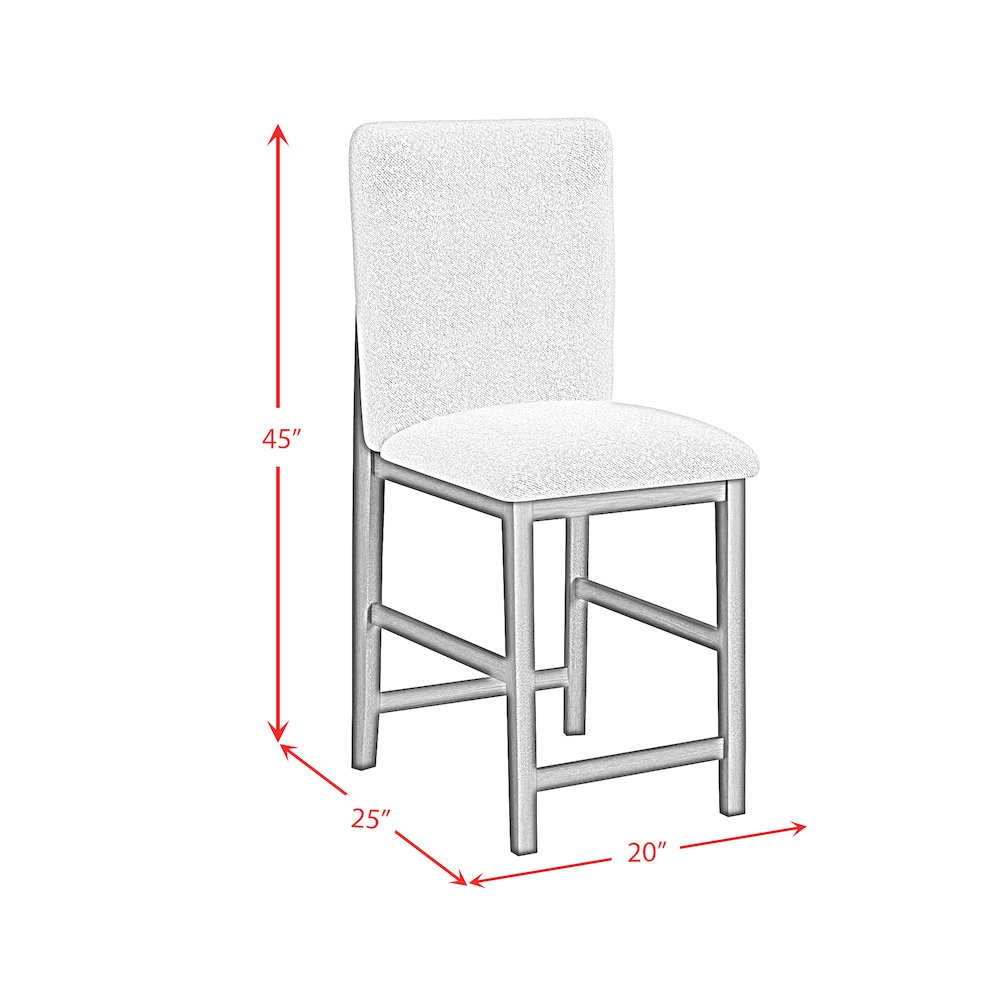 Canal Square Back Barstool with Grey Fabric in Black. Picture 7