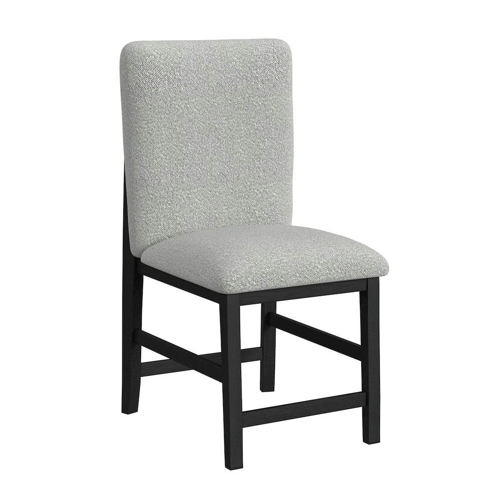 Canal Square Back Counter Stool with Grey Fabric in Black. Picture 1