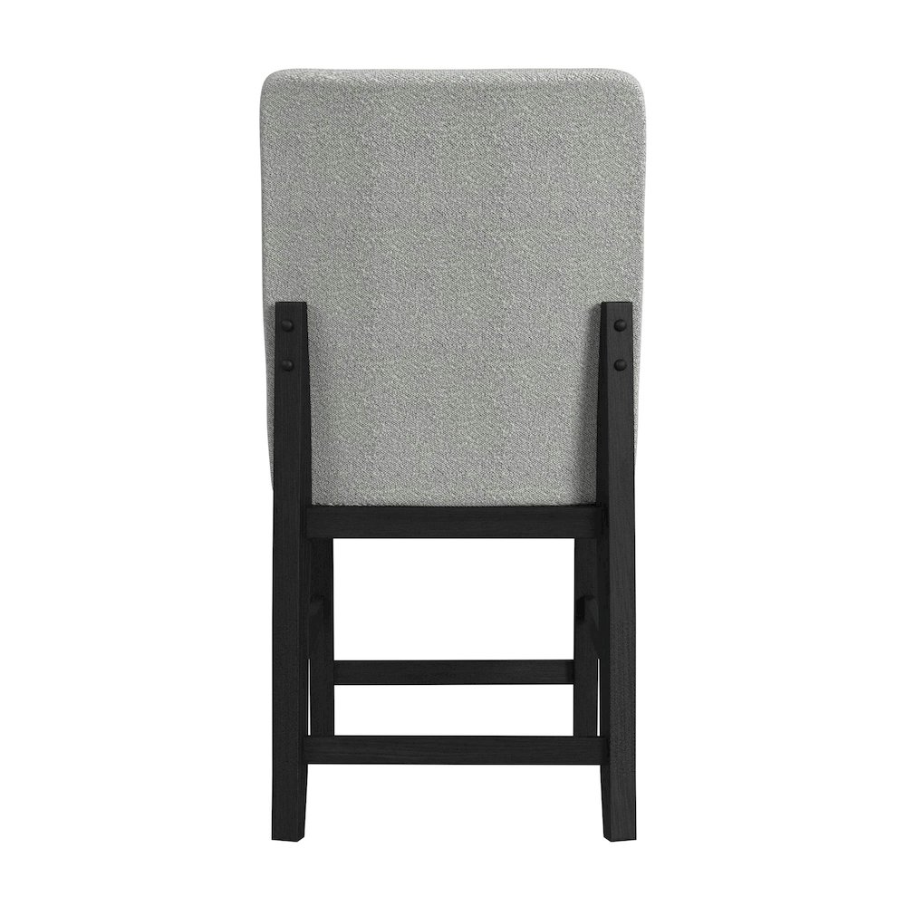 Canal Square Back Counter Stool with Grey Fabric in Black. Picture 4