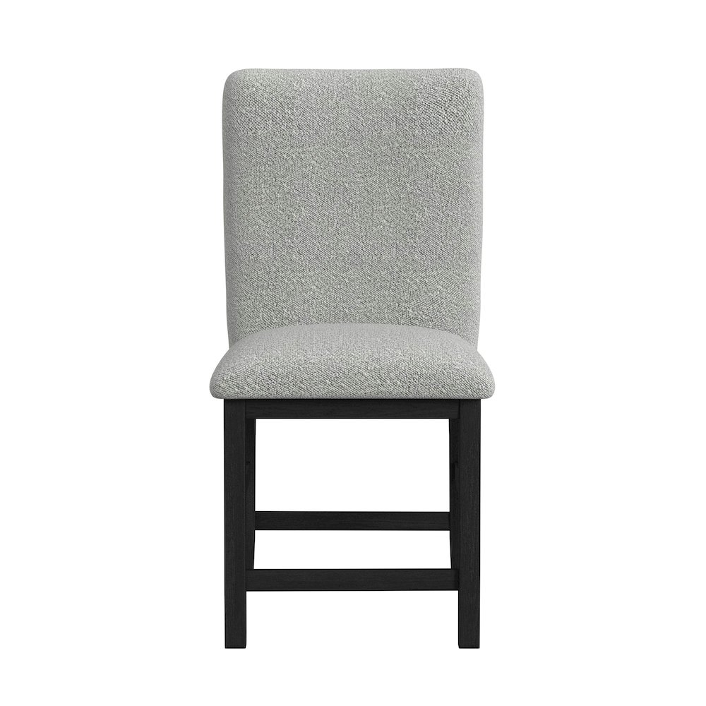 Canal Square Back Counter Stool with Grey Fabric in Black. Picture 3