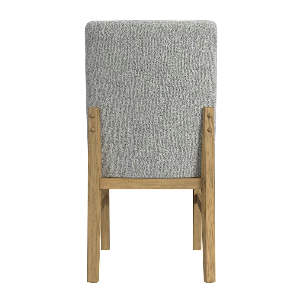 Canal Square Back Dining Side Chair with Grey Fabric in Natural. Picture 5