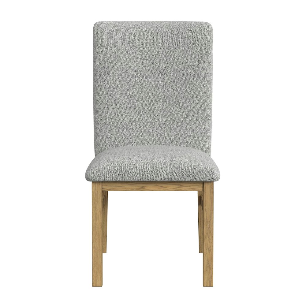 Canal Square Back Dining Side Chair with Grey Fabric in Natural. Picture 3