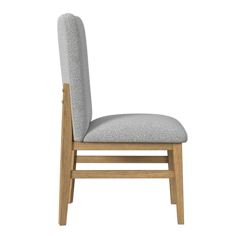 Canal Square Back Dining Side Chair with Grey Fabric in Natural. Picture 4