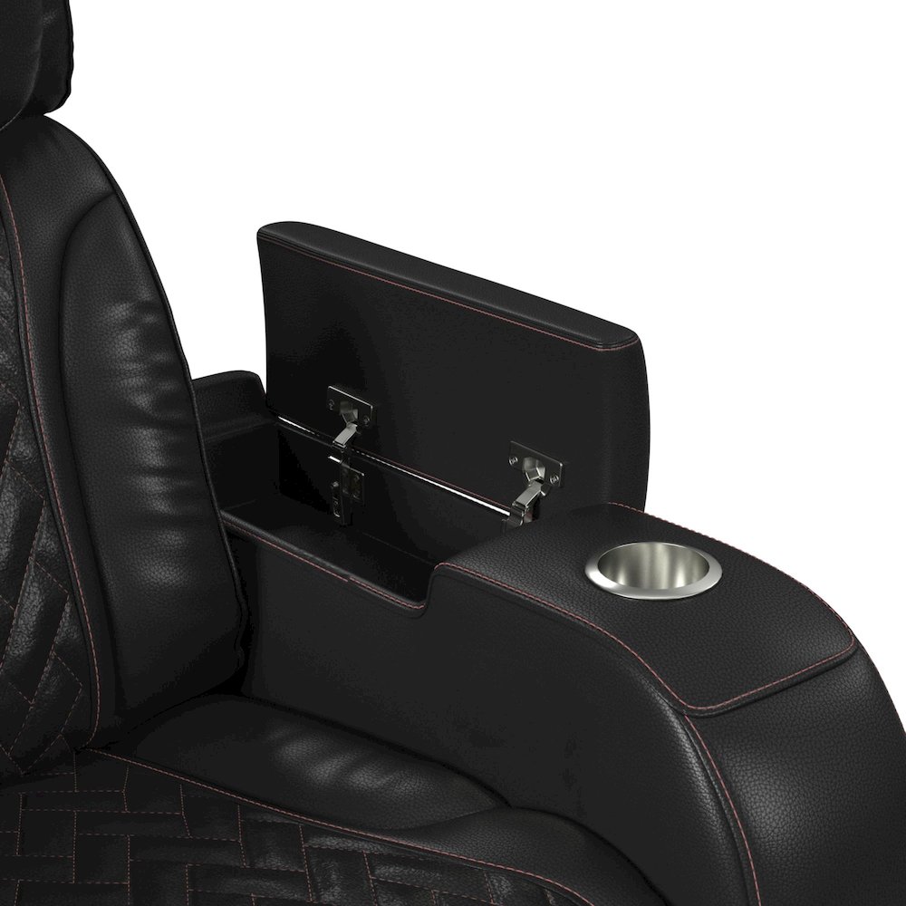 P3 Sofa with I Table, reading light, heat, massage, LED and speaker, Jett Black. Picture 9