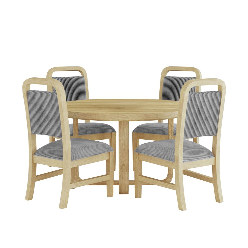 Ridgemont 5PC Standard Height Dining Set in Natural-Table and Four Chairs. Picture 1