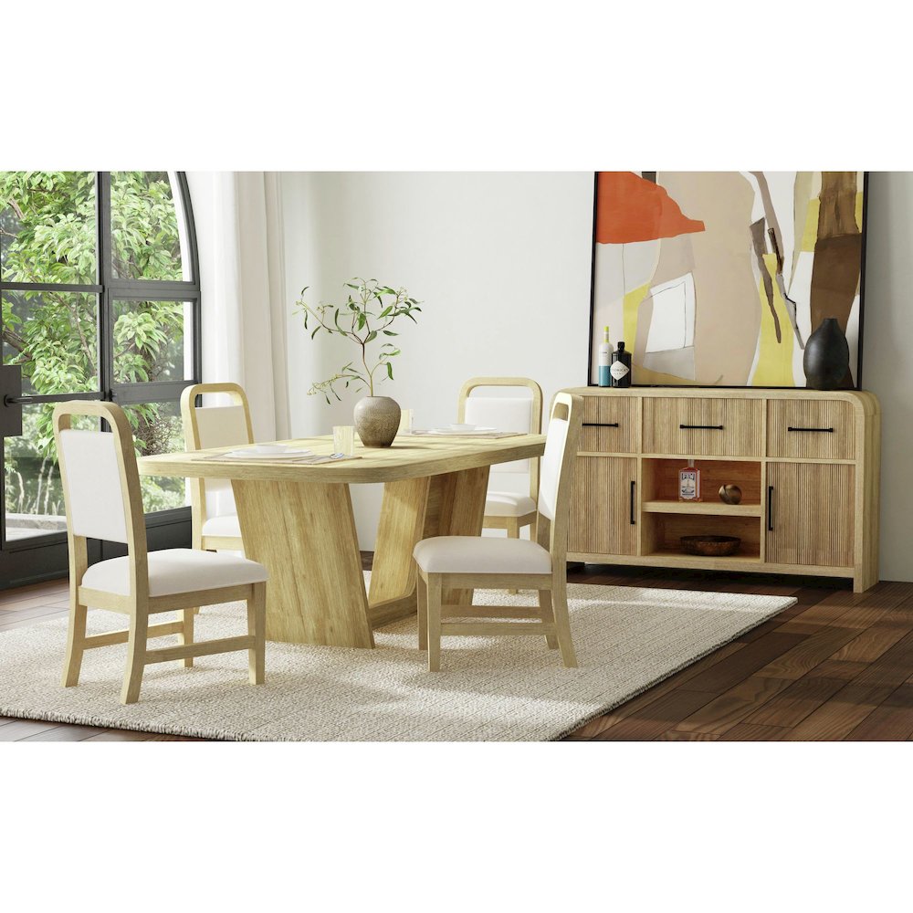 Ridgemont 5PC Standard Height Dining Set in Natural-Table and Four Chairs. Picture 9