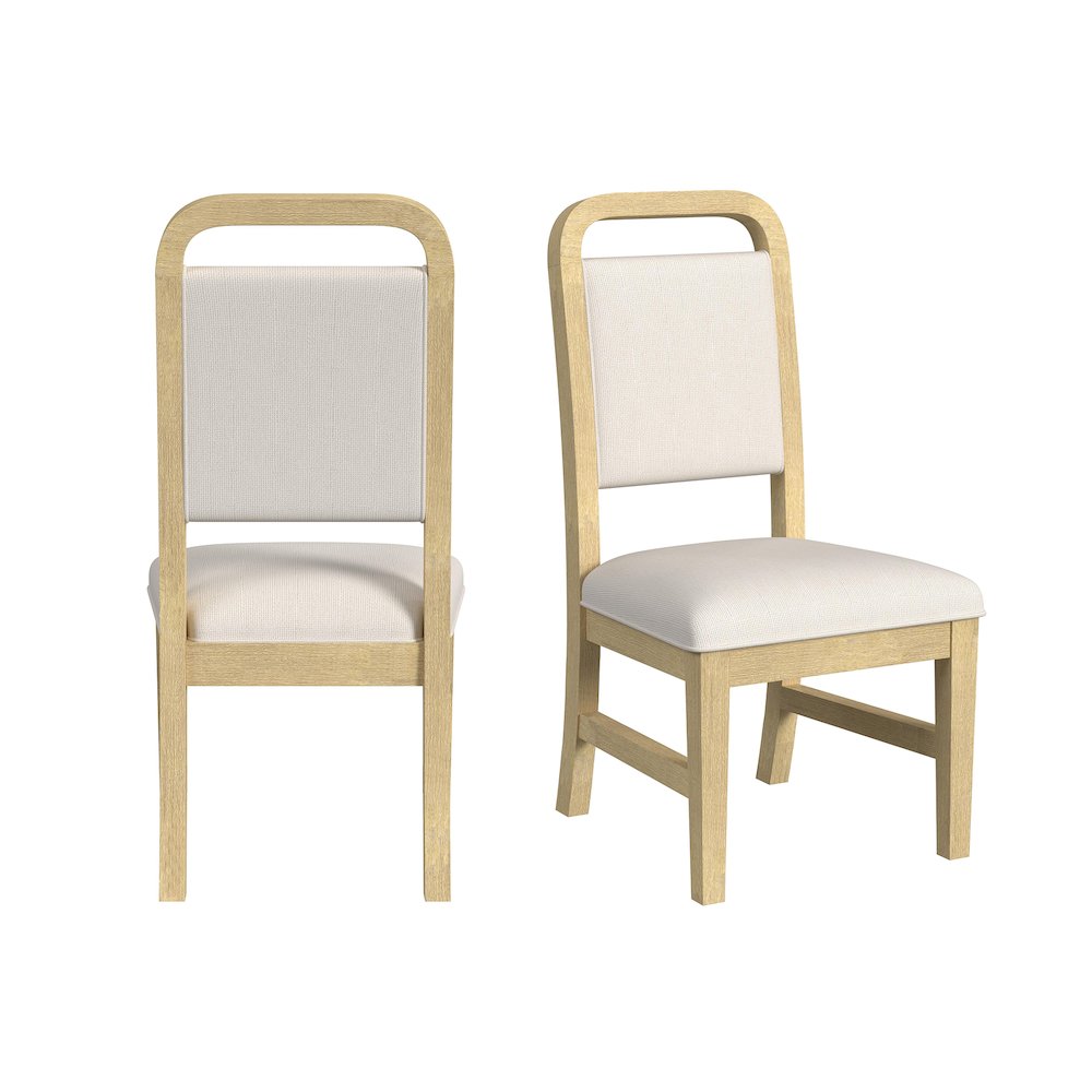 Ridgemont Dining Side Chair with White Fabric in Natural (2 Per Carton). Picture 1
