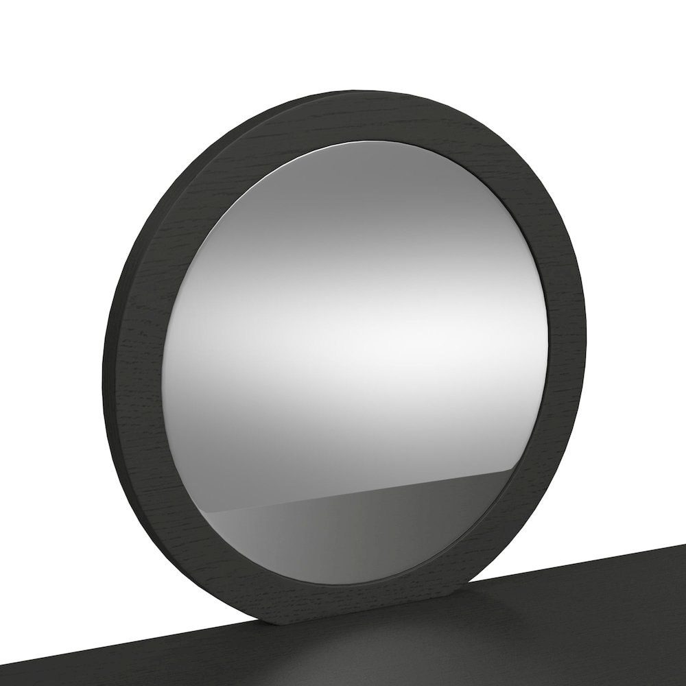 Ridgemont Dressing Table and Mirror in Black with Grain. Picture 4