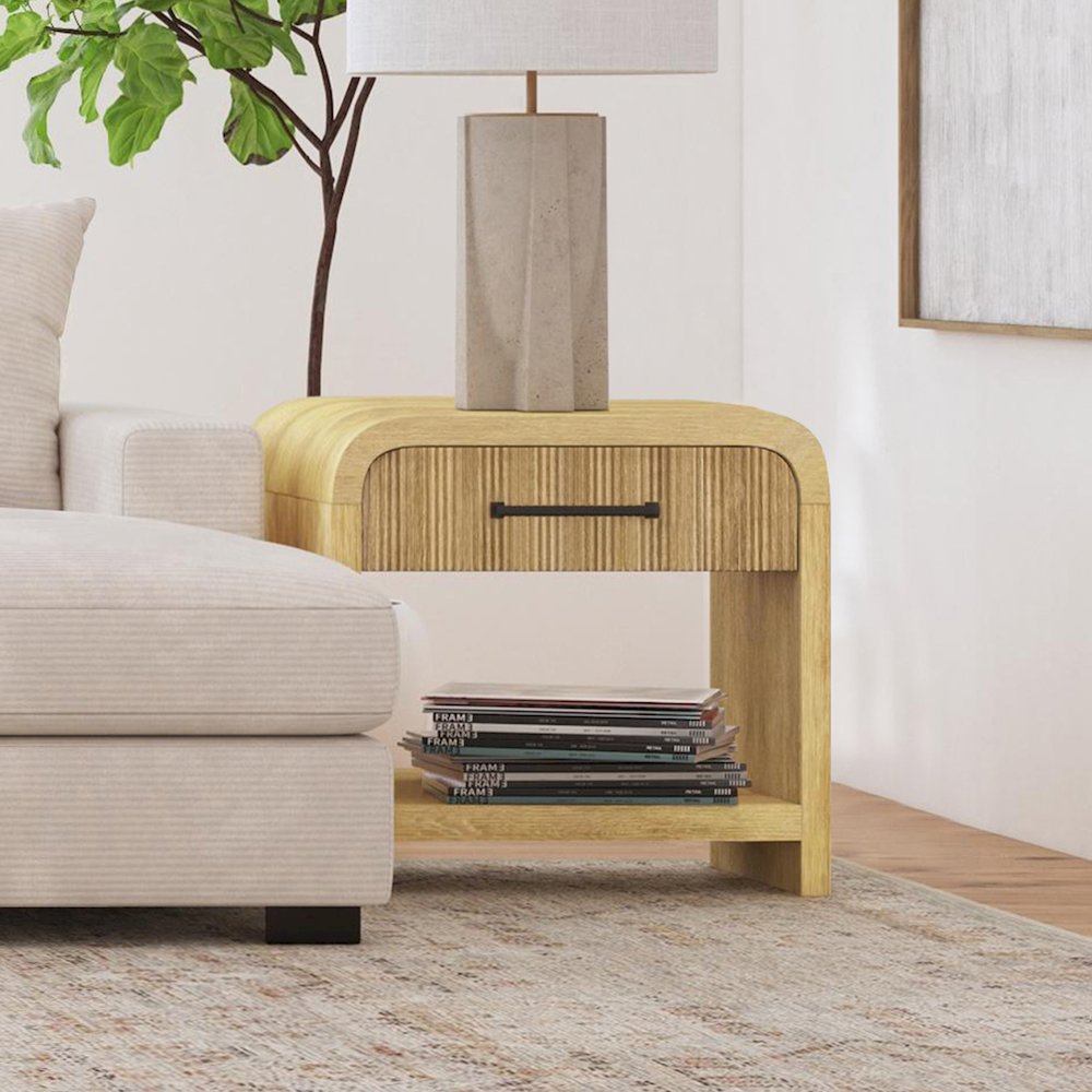 Woodridge End Table with USB in Natural. Picture 3