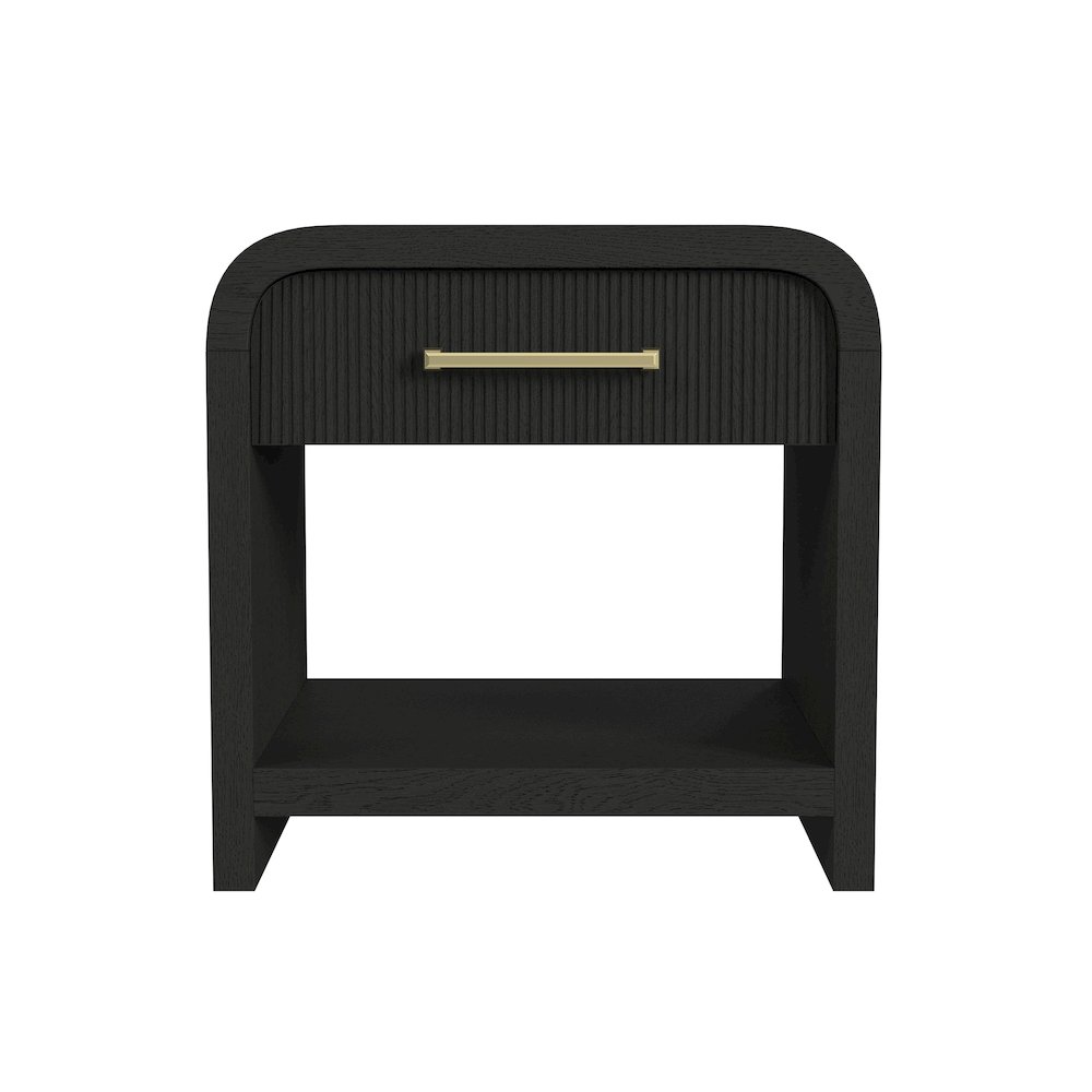 Woodridge End Table with USB in Black with Grain. Picture 2