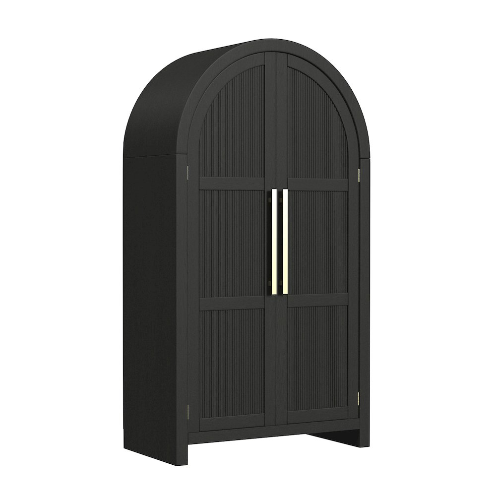 Ridgemont Large Bookcase in Black with Grain. Picture 1