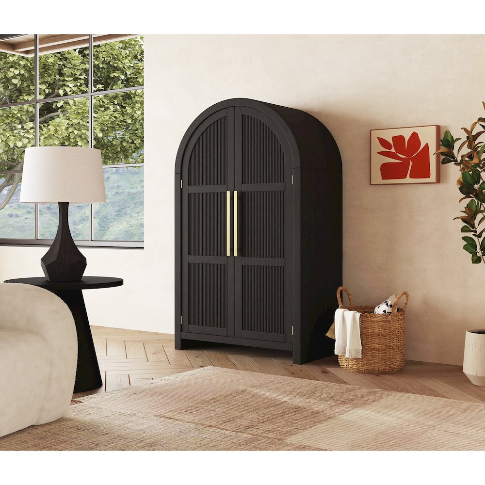 Ridgemont Large Bookcase in Black with Grain. Picture 6