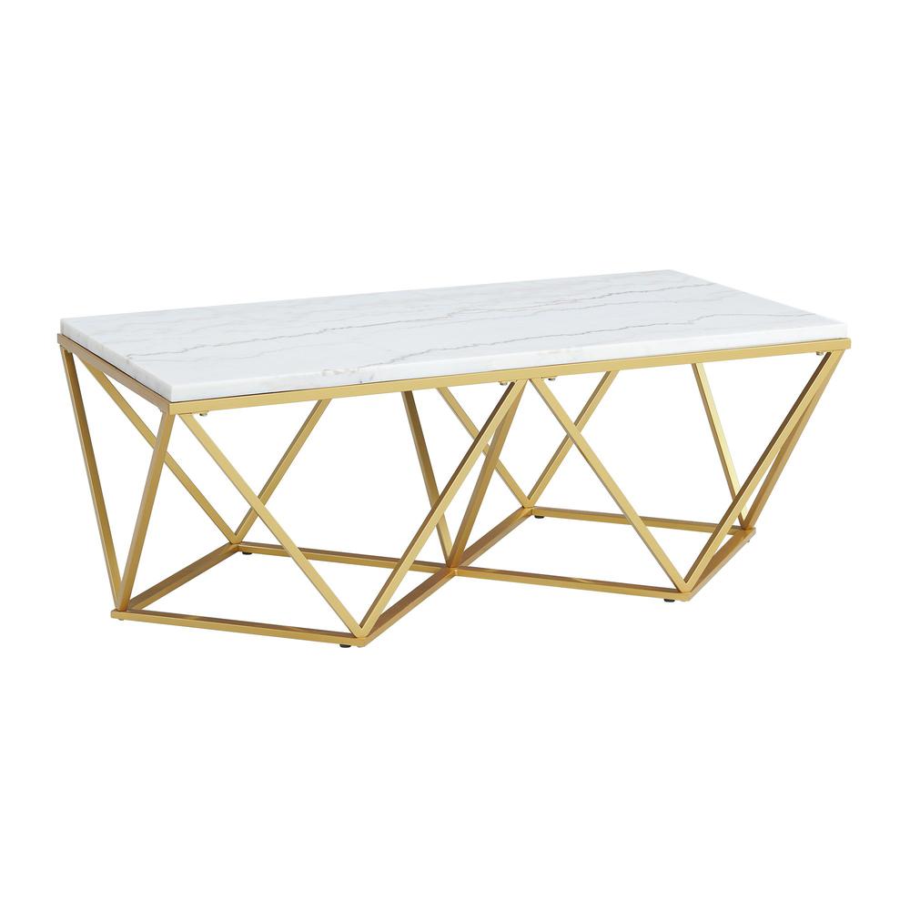 Conner 2PC Occasional Table Set in Gold-Coffee Table & End Table. Picture 4