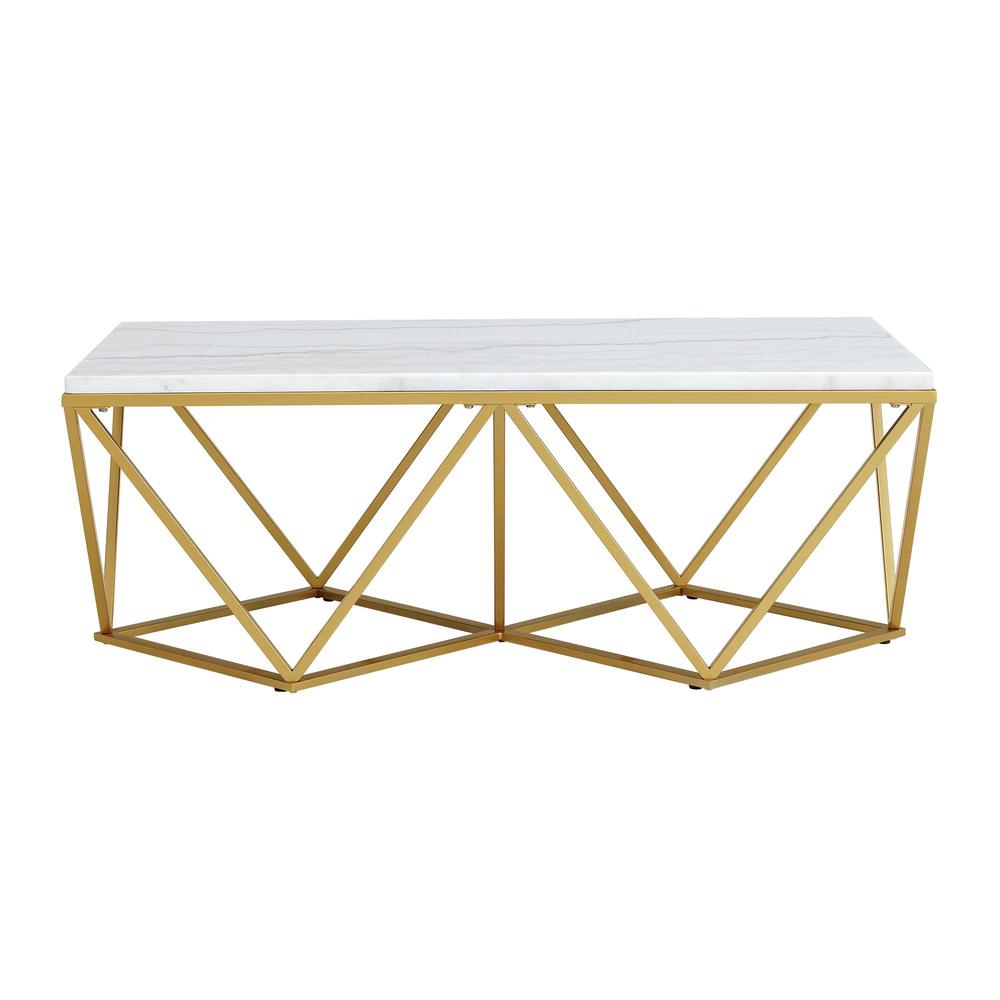 Conner 2PC Occasional Table Set in Gold-Coffee Table & End Table. Picture 5
