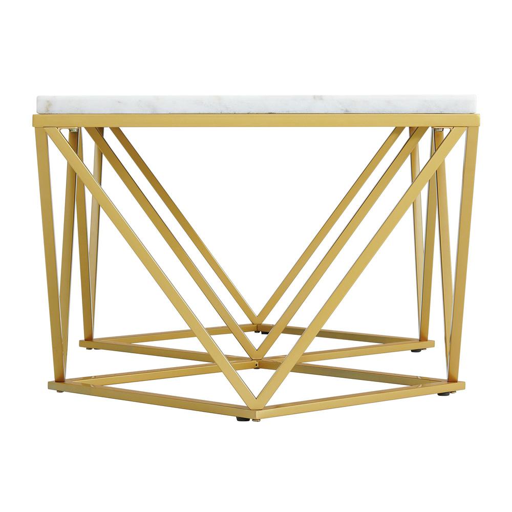 Conner 2PC Occasional Table Set in Gold-Coffee Table & End Table. Picture 6