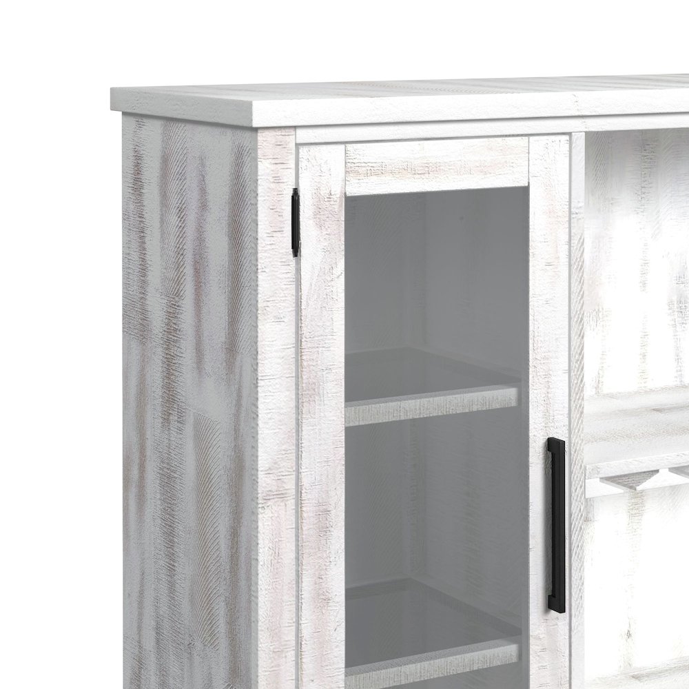 Rogen Rustic Buffet & Hutch with LED in Rustic White. Picture 4