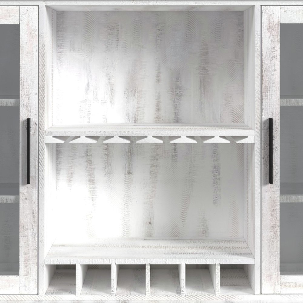 Rogen Rustic Buffet & Hutch with LED in Rustic White. Picture 5