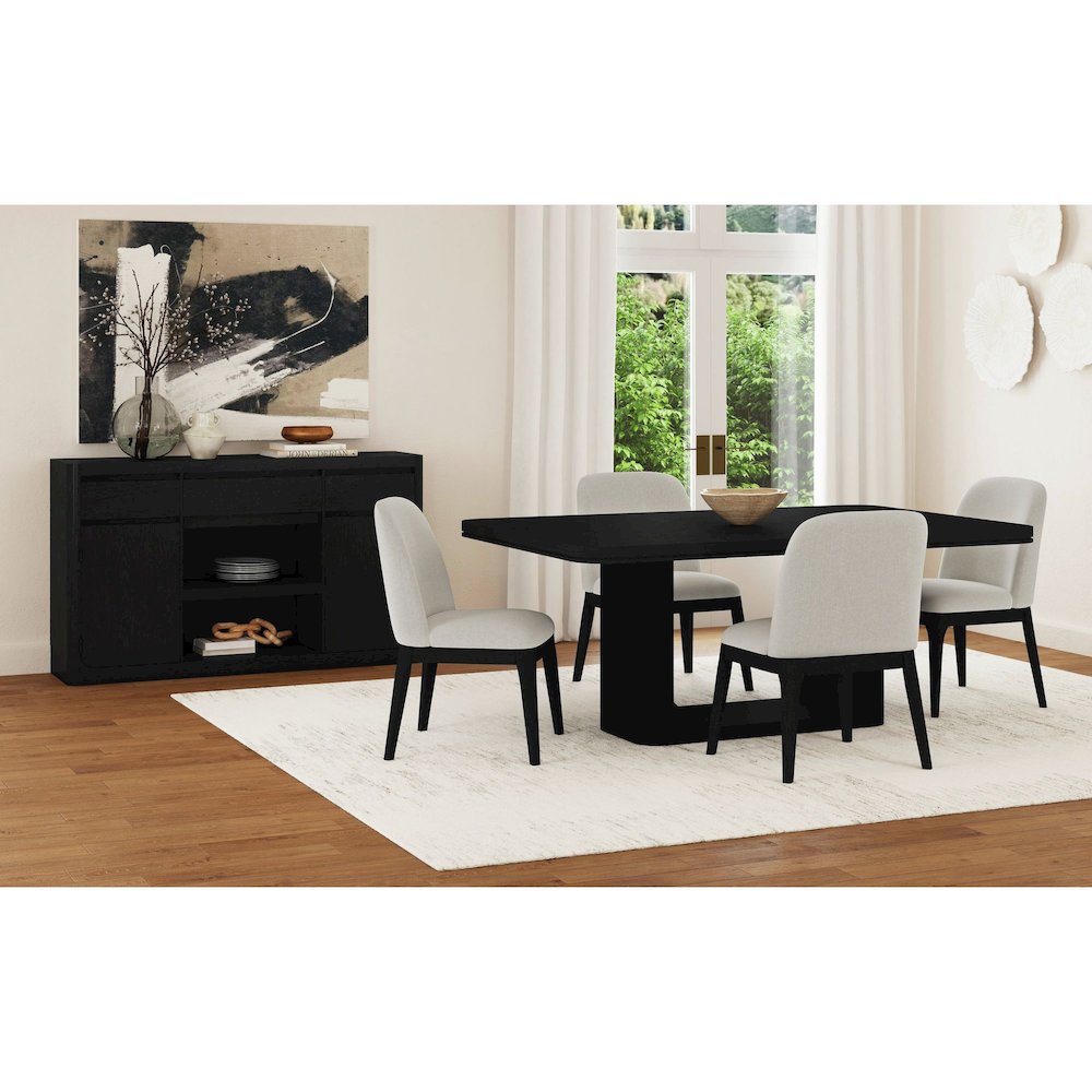 Camelot 72" Rectangular Dining Table in Black. Picture 2