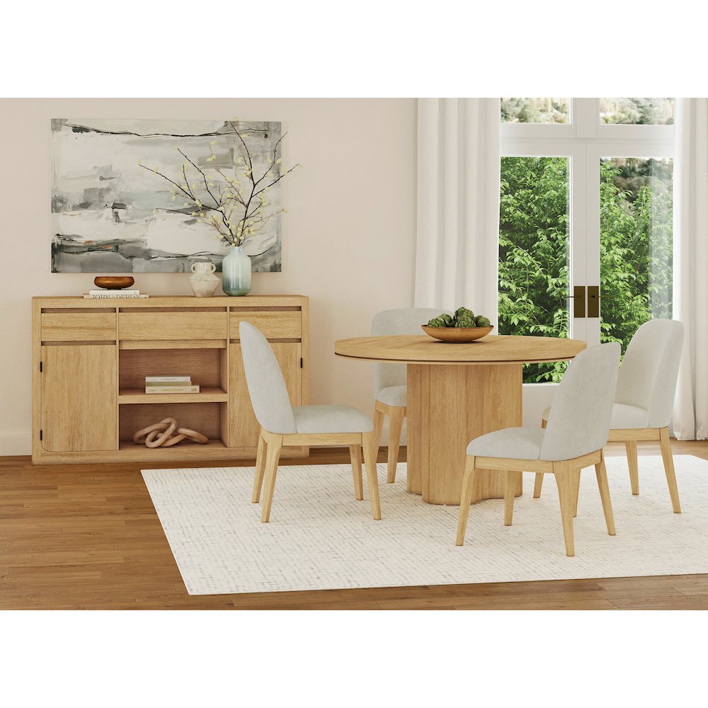 Camelot Round Dining Table in Natural. Picture 2