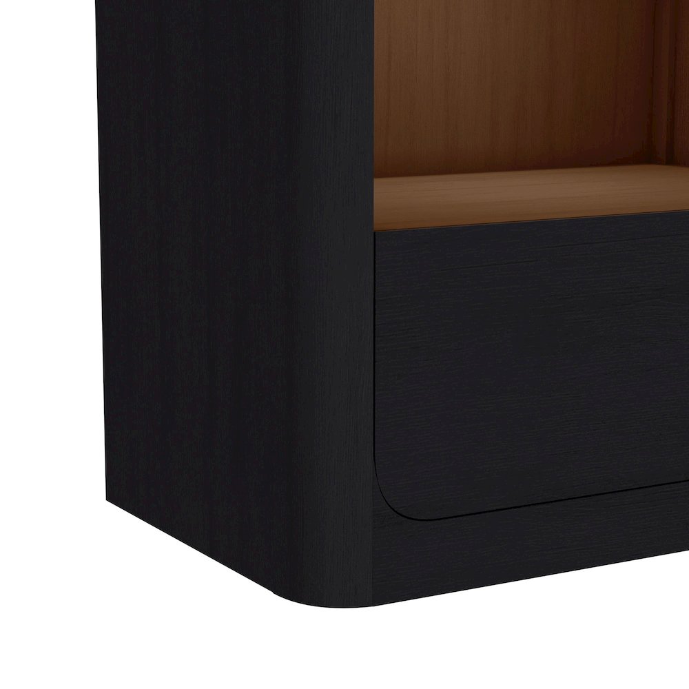 Camelot Nightstand with USB and LED in Black. Picture 5