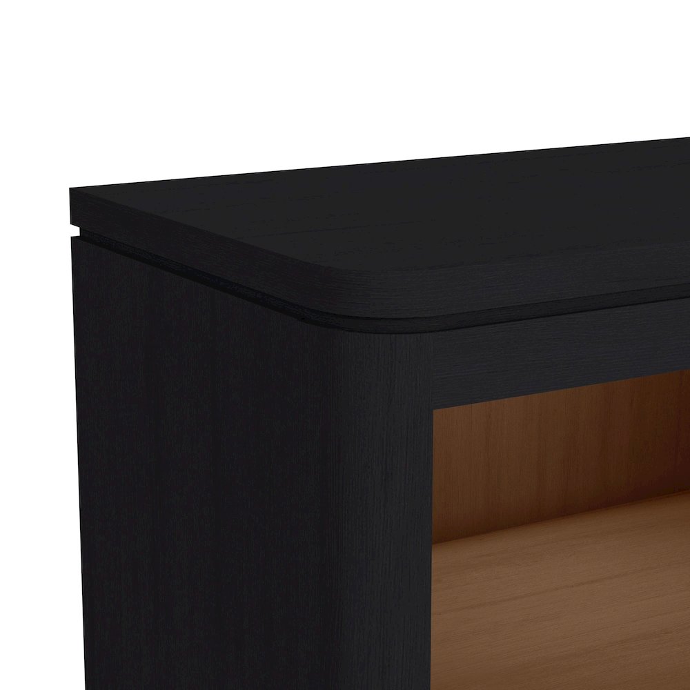 Camelot Nightstand with USB and LED in Black. Picture 4