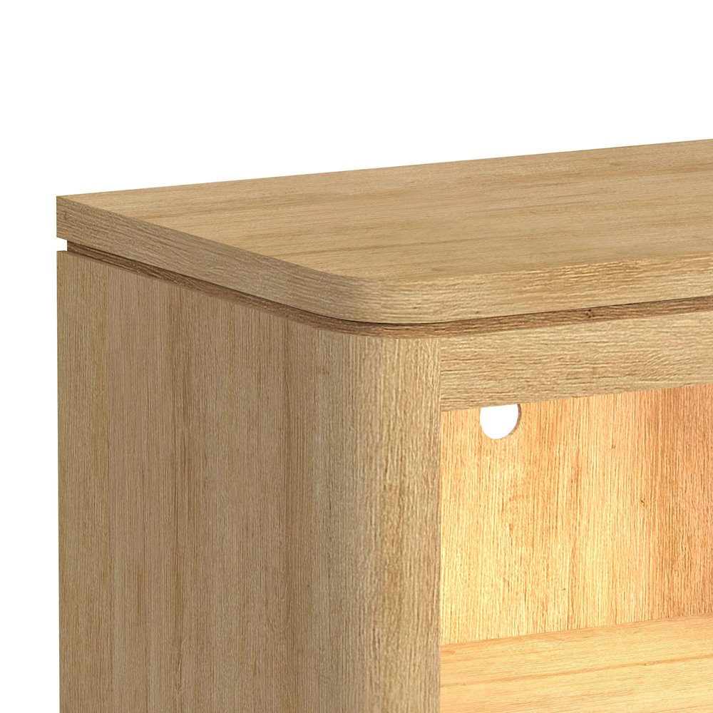 Camelot Nightstand with USB & LED in Natural. Picture 4