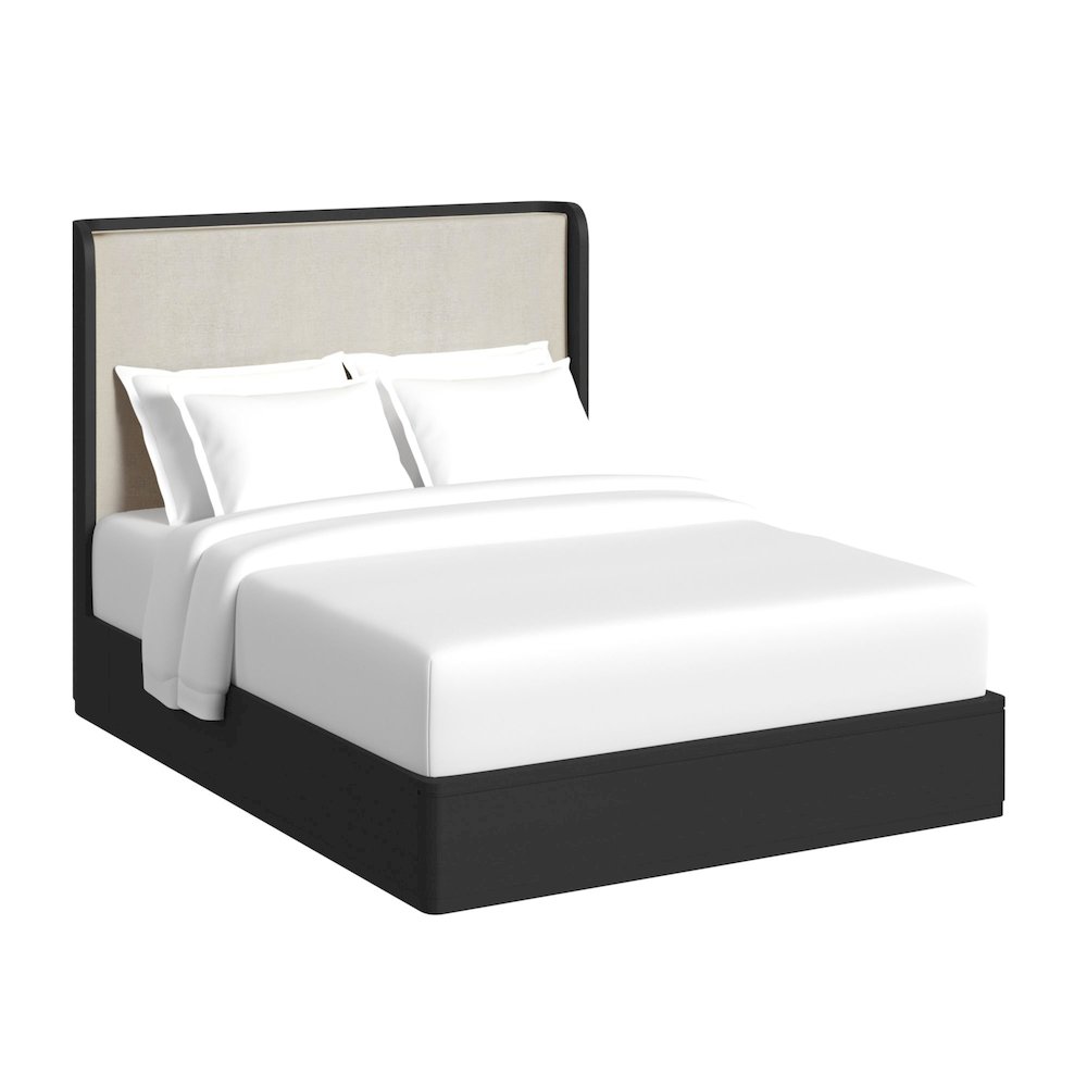 Camelot Queen UPH Bed in Black. Picture 1