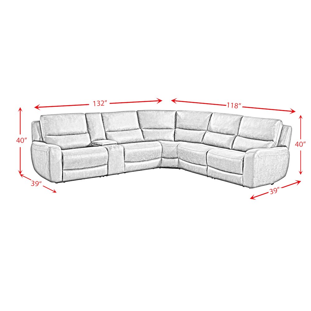 Cutlass 6PC Sectional Set in Texas Granite. Picture 9