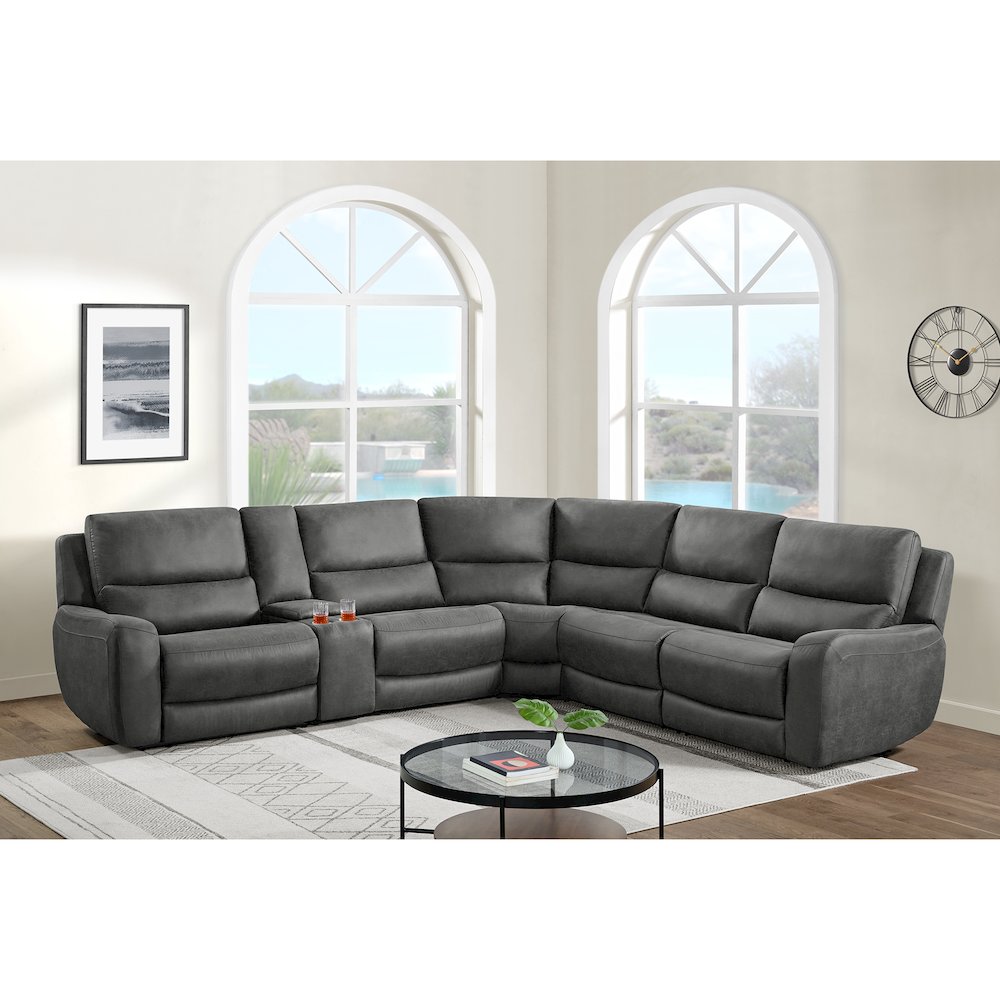 Cutlass 6PC Sectional Set in Texas Granite. Picture 4