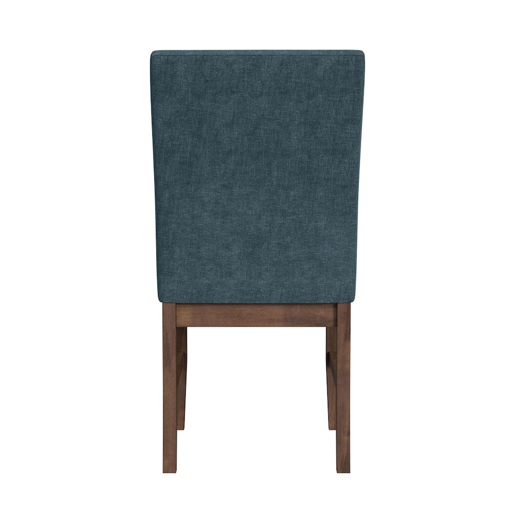 Veronica Dining Side Chair with Denim Blue Fabric in Walnut. Picture 7