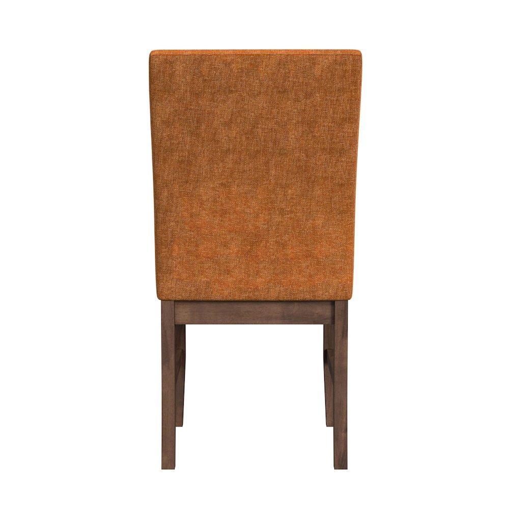 Veronica Dining Side Chair with Orange Fabric in Walnut. Picture 7