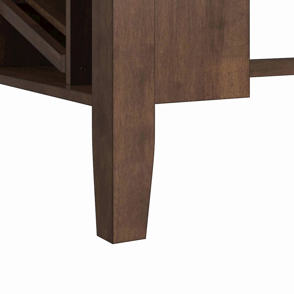 Veronica Kitchen Island & 2 Counter Stools with Dark Grey Fabric in Walnut. Picture 9