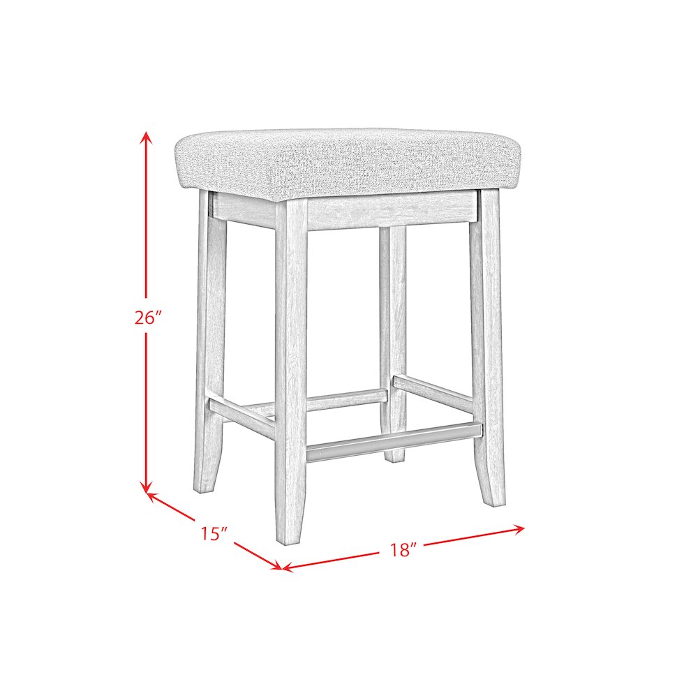 Veronica Kitchen Island & 2 Counter Stools with Dark Grey Fabric in Walnut. Picture 13