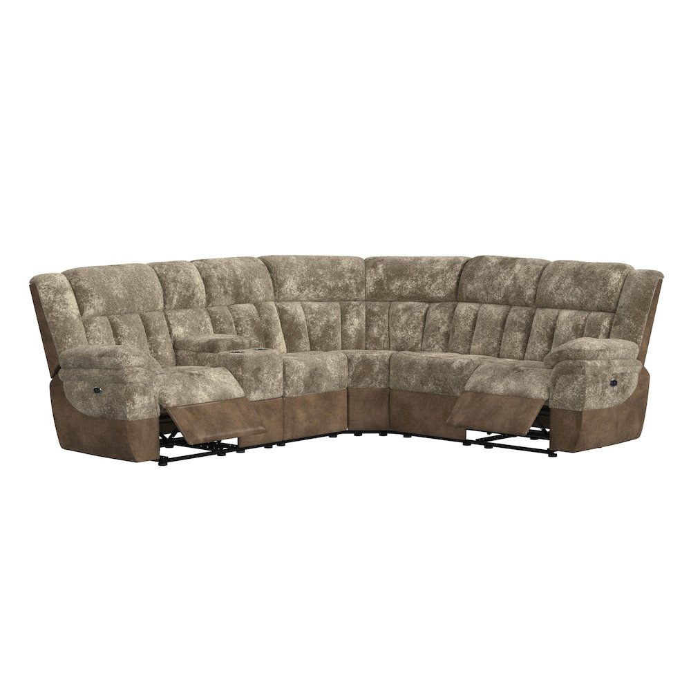 Celeste 6PC Motion Sectional Set in Dillon/Shire Cappuccino. Picture 2