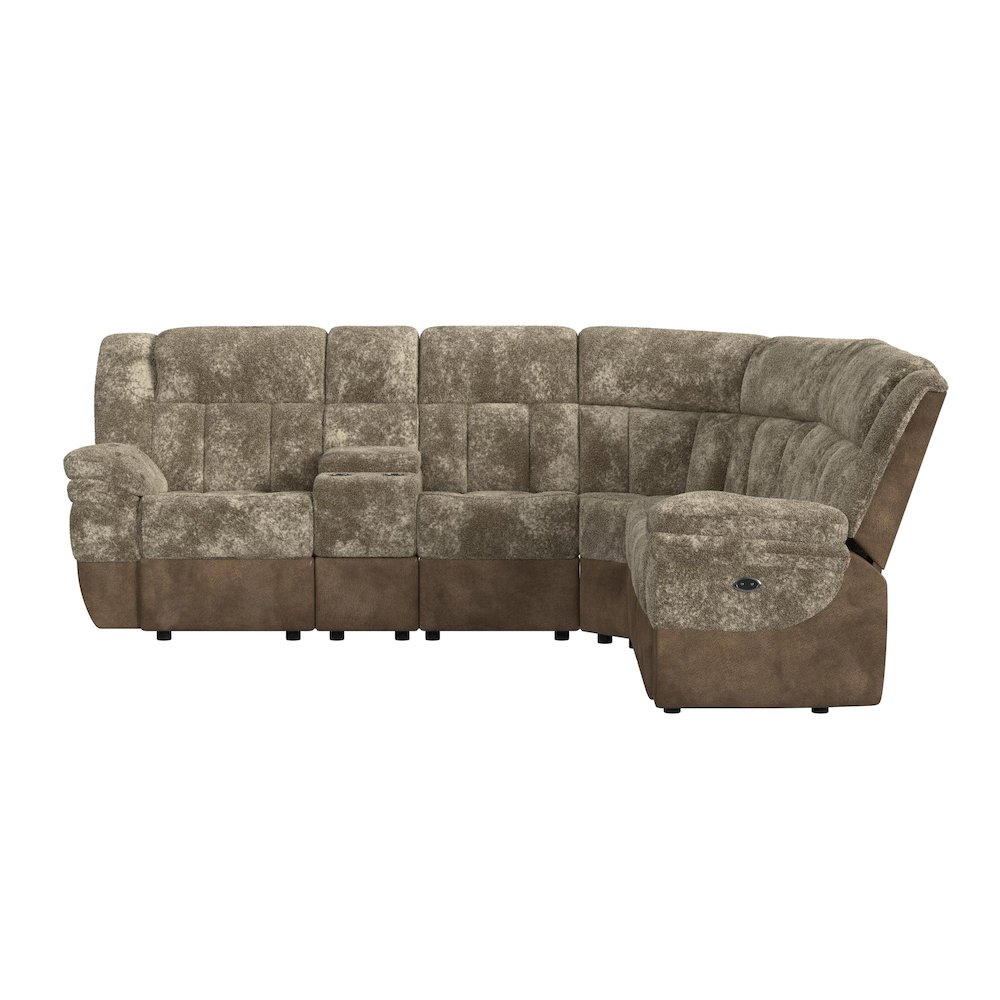 Celeste 6PC Motion Sectional Set in Dillon/Shire Cappuccino. Picture 3