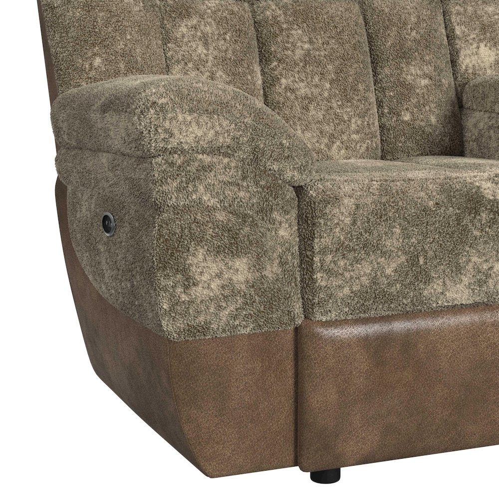 Celeste 6PC Motion Sectional Set in Dillon/Shire Cappuccino. Picture 9