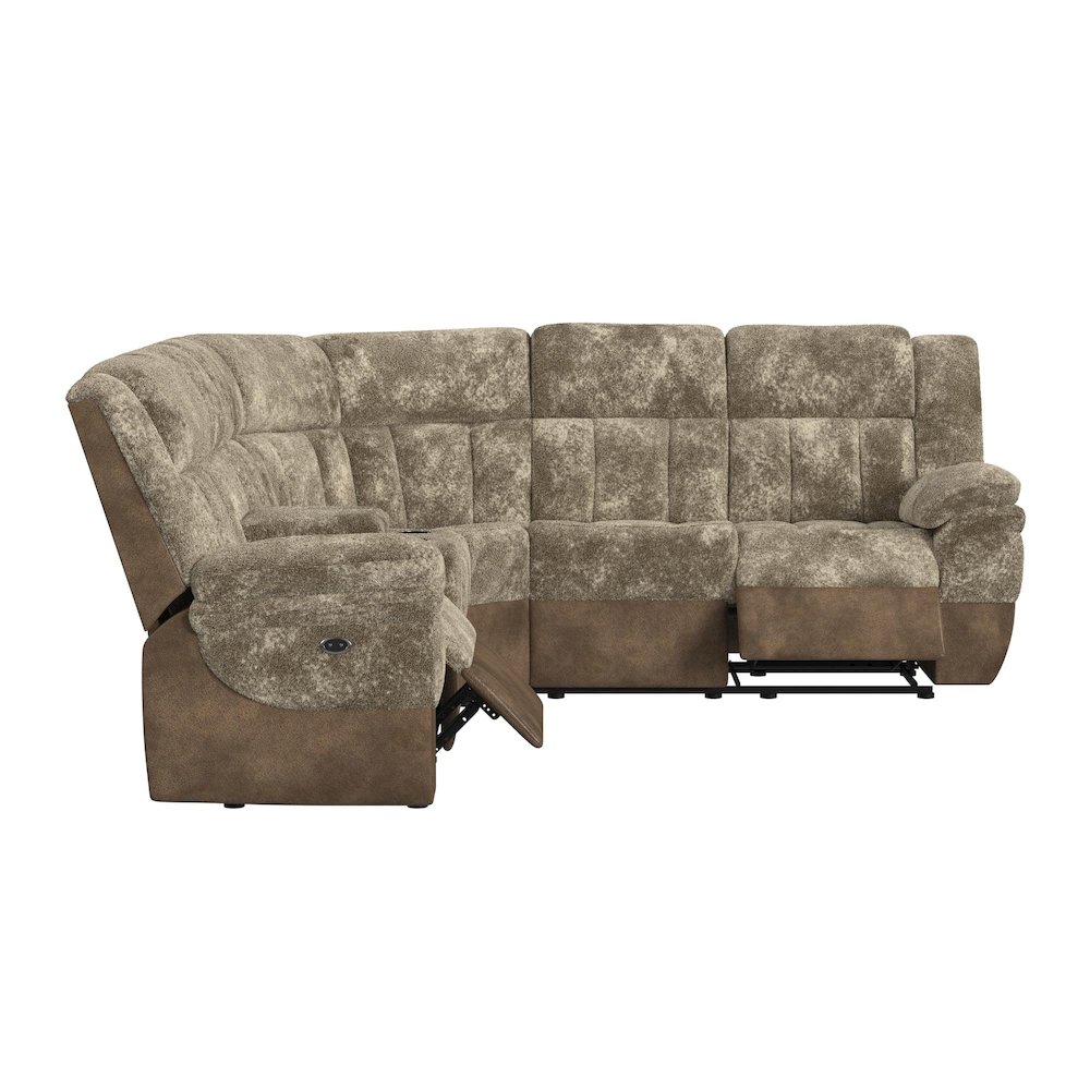 Celeste 6PC Motion Sectional Set in Dillon/Shire Cappuccino. Picture 4