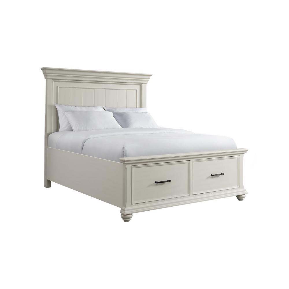 Brooks Queen Platform Storage Bed in White. Picture 1