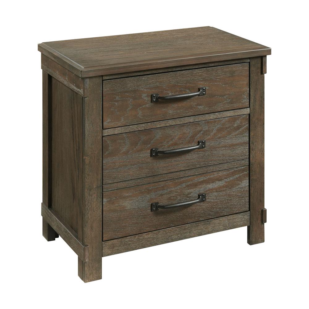 Jack 2-Drawer Nightstand with USB Ports. Picture 1
