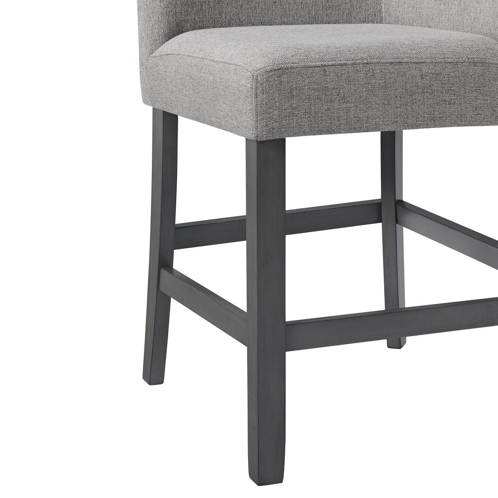 Hester Counter Corner Bench with Upholstered Back and Grey Fabric in Grey. Picture 6
