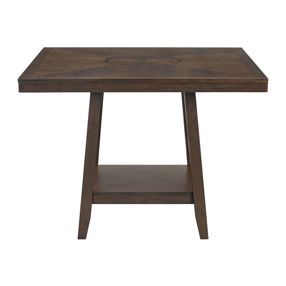 Hester Square Counter Table with Lazy Susan in Brown. Picture 2