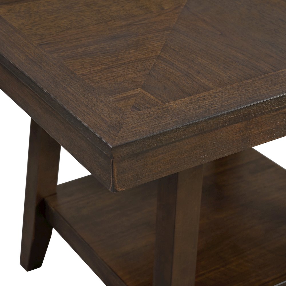 Hester Square Counter Table with Lazy Susan in Brown. Picture 4