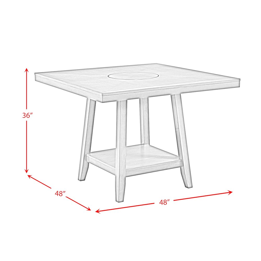 Hester Square Counter Table with Lazy Susan in Brown. Picture 6