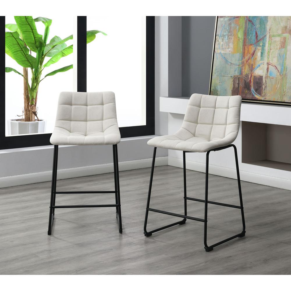 Picket House Furnishings Richmond 25" Counter Stool in Linen White. Picture 3