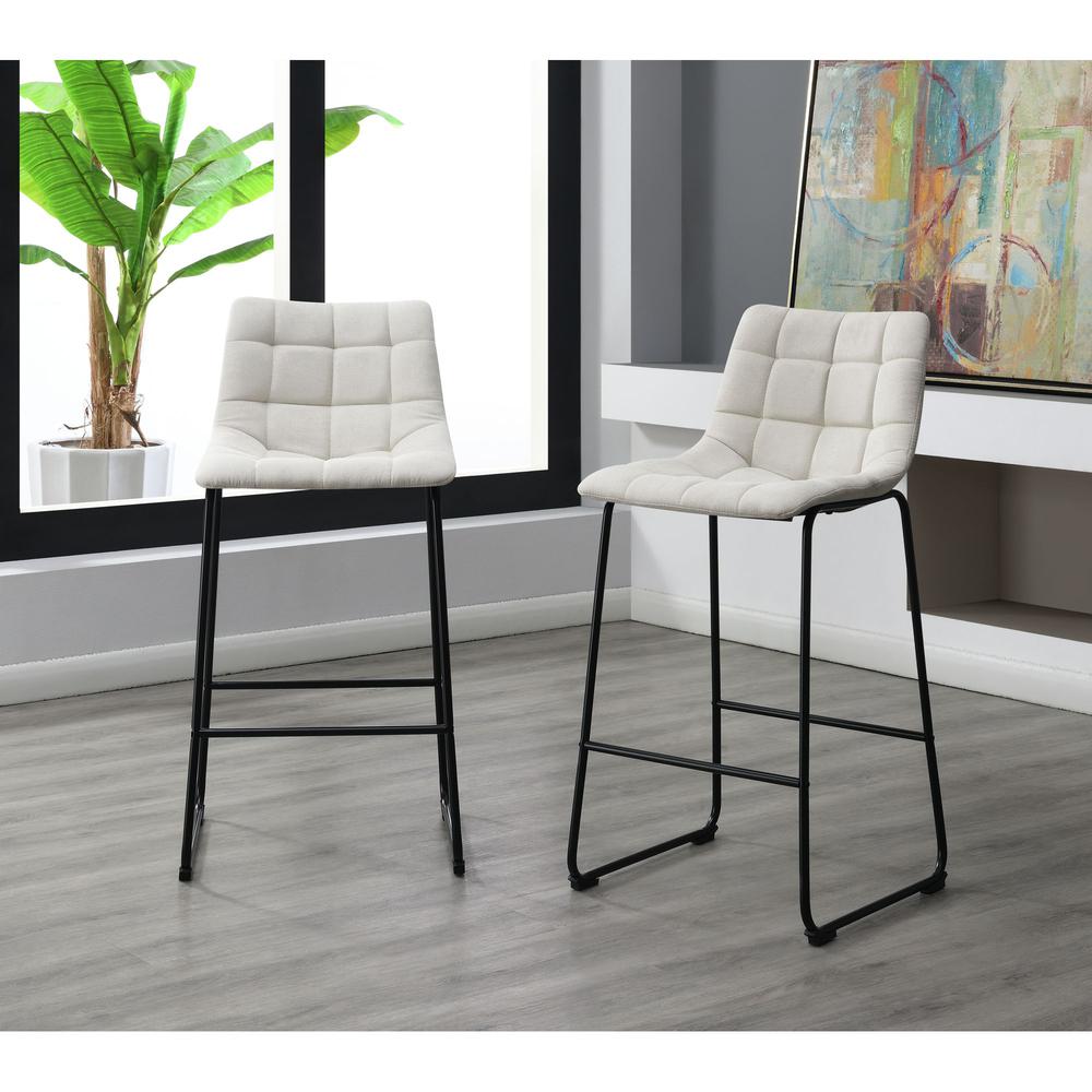 Picket House Furnishings Richmond 30" Bar Stool in Linen White. Picture 3