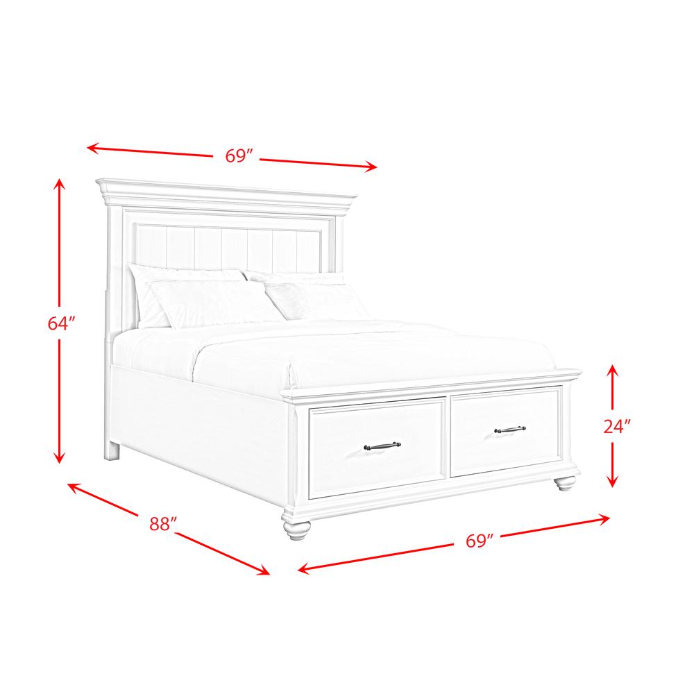 Brooks Queen Platform Storage Bed in White. Picture 5