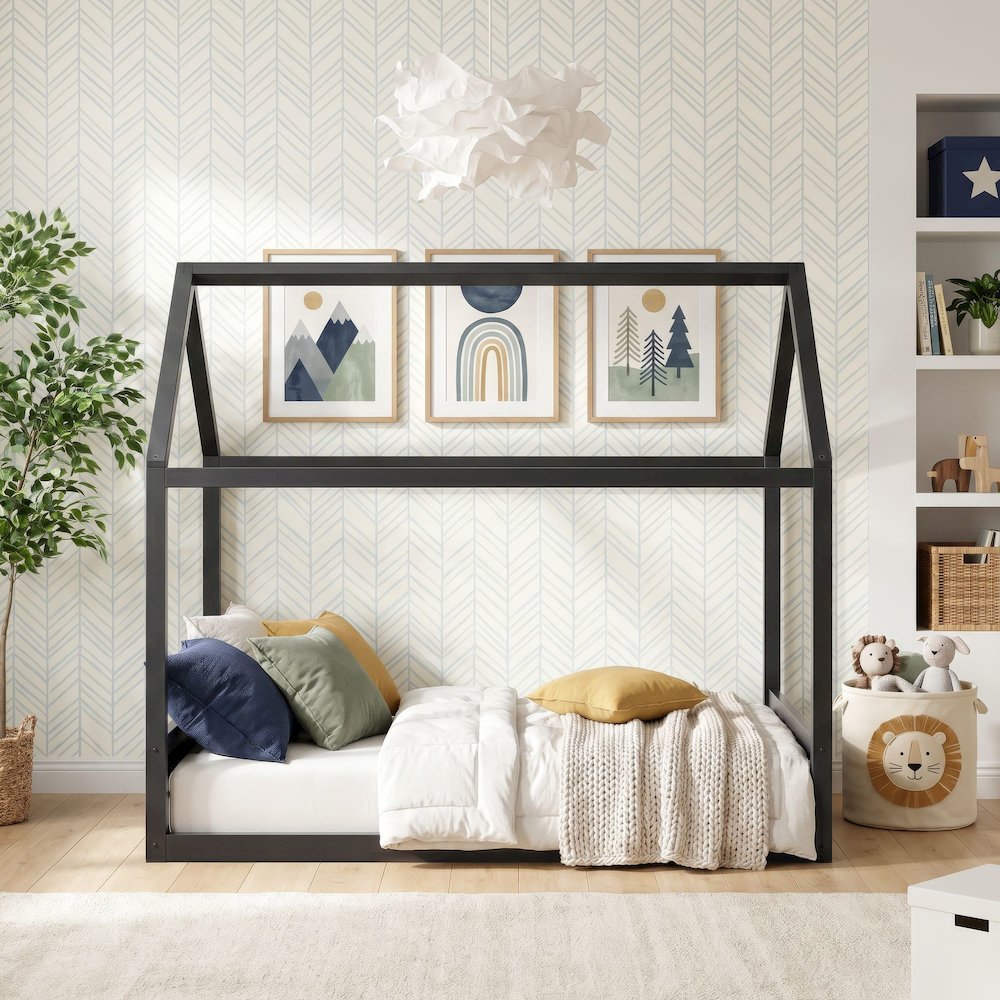 Santino Full Montessori Bed in Grey. Picture 1
