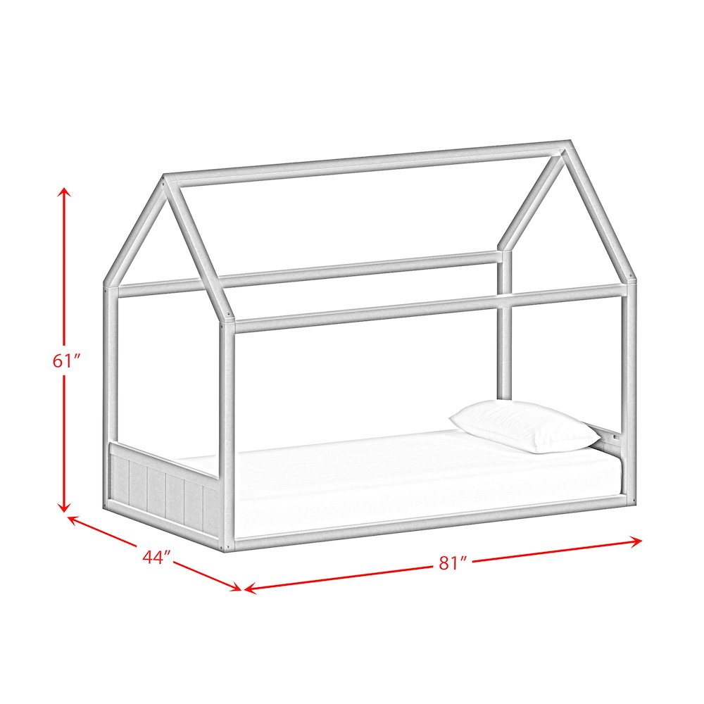 Santino Twin Montessori Bed in Grey. Picture 5